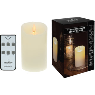 Ivory Candle 5" Realistic Flame LED Lit Candle