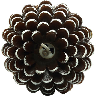 Brown Pine Cone 5" Realistic Flame LED Lit Candle